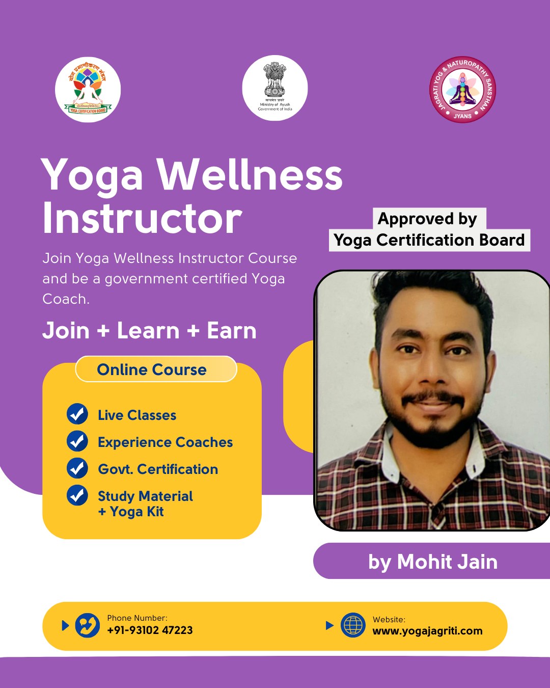 Yoga Wellness Course-December-Practical | By Mohit Jain (06-07AM)